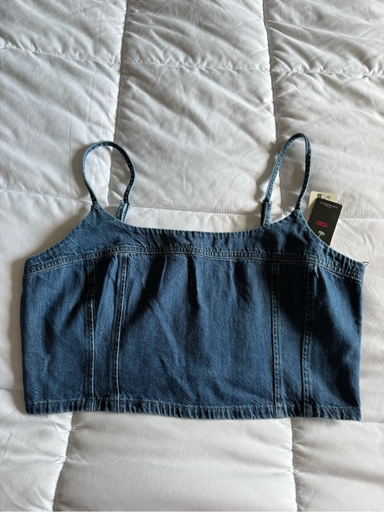 Levi's Tops - Levi's Dark Blue Denim Crop Cami